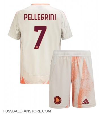 AS Roma Lorenzo Pellegrini #7 Replik Auswärtstrikot Kinder 2024-25 Kurzarm (+ Kurze Hosen)